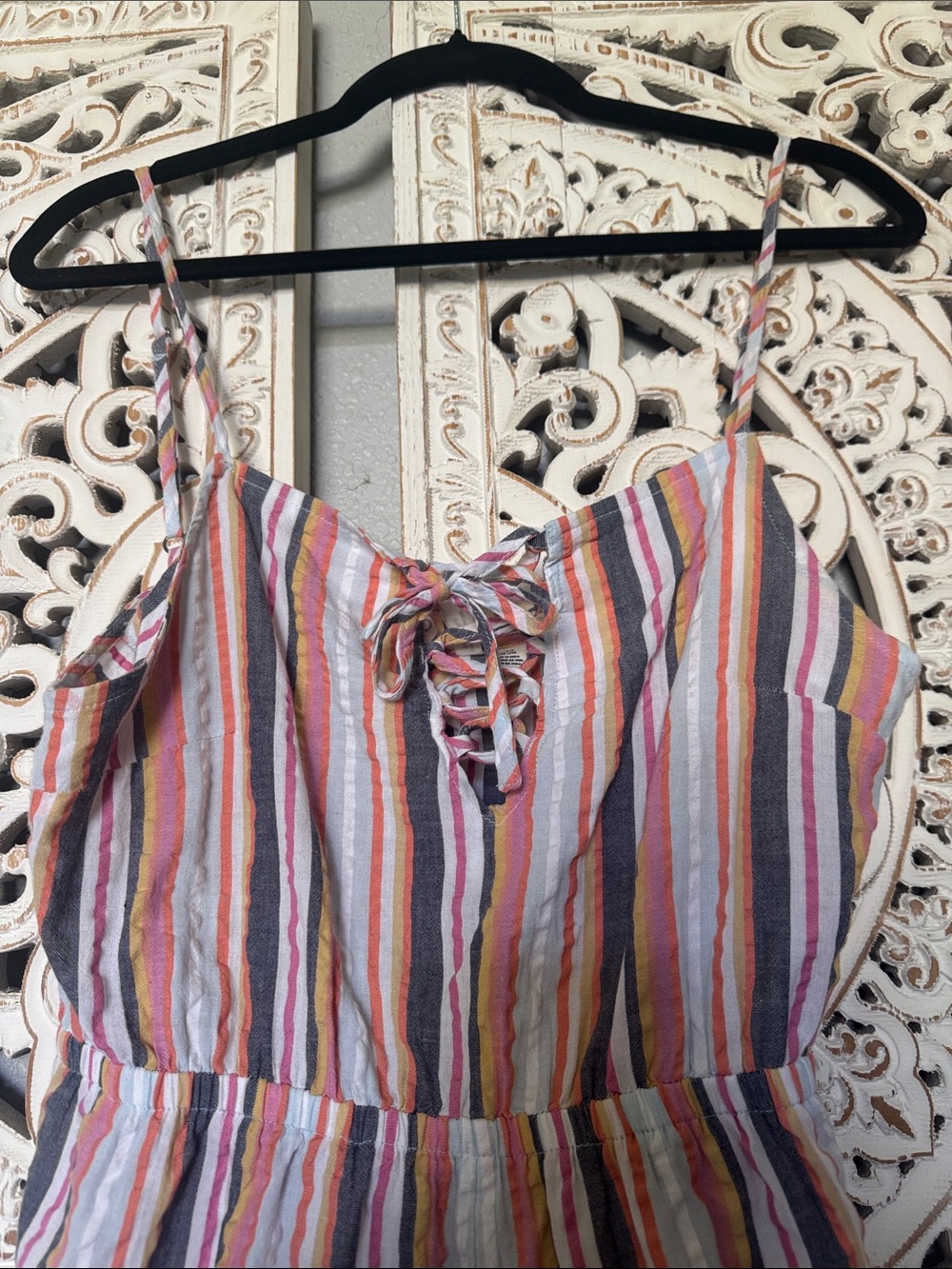 Roxy Multicolor Striped Spaghetti-Strap Romper - Picture 3 of 15